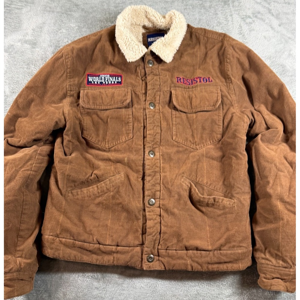 Vtg Style Resistol‎ Corduroy Sherpa Jacket YETI World Finals 2022 Cowboy S